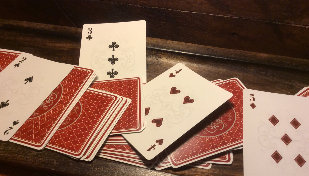 Red Playing Cards Isolated Thunderstorm