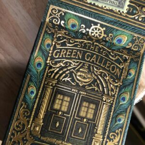 Green Galleon Playing Cards - green gilt-edged